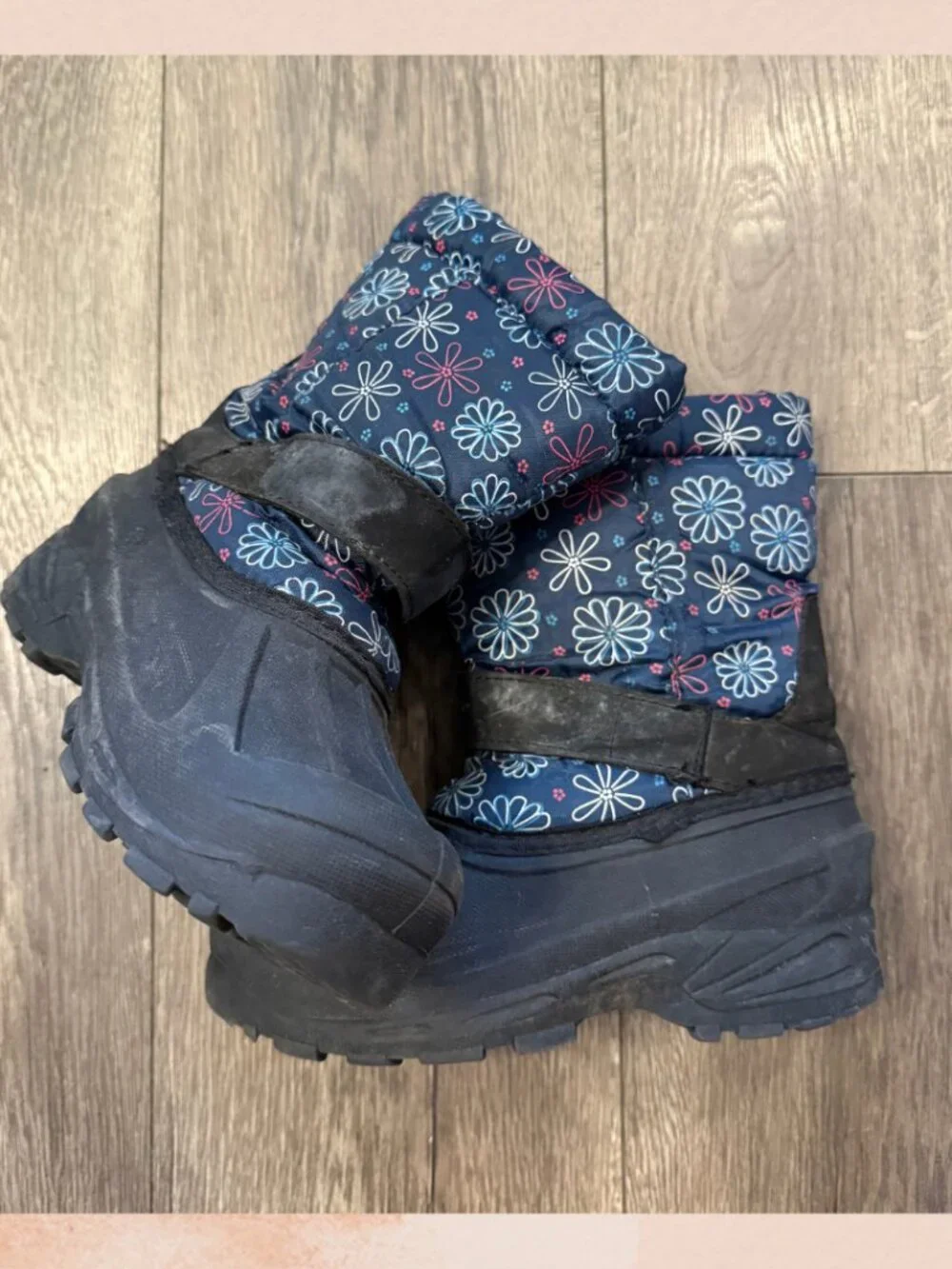 Girls Floral Winter Snow Boots